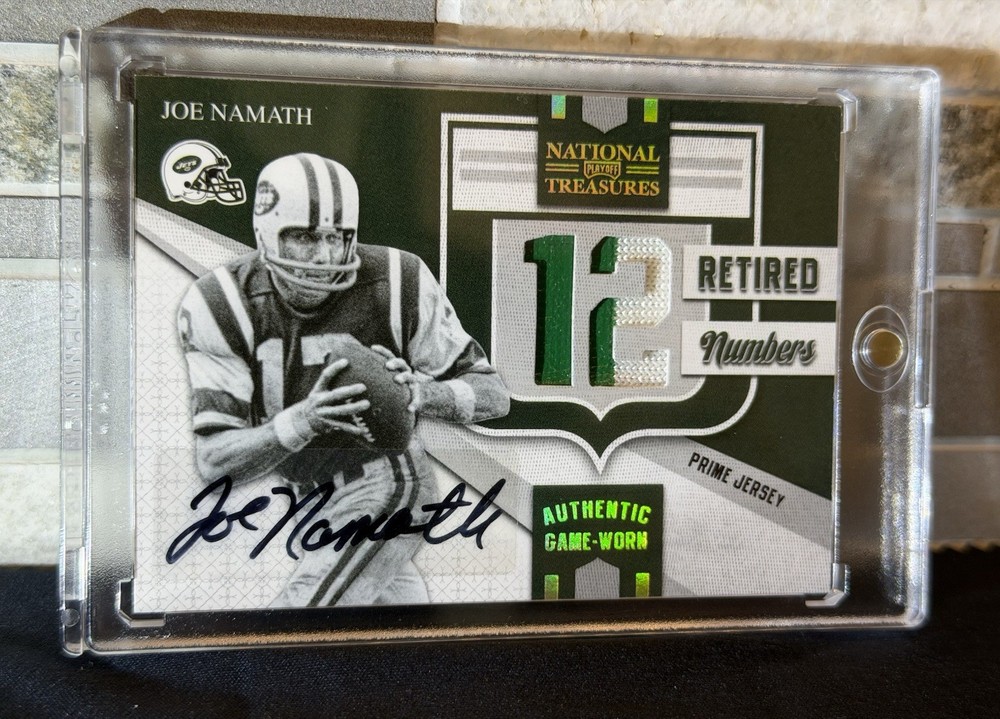 2009 National Treasures Retired Numbers Joe Namath GAME USED Patch Auto  /12