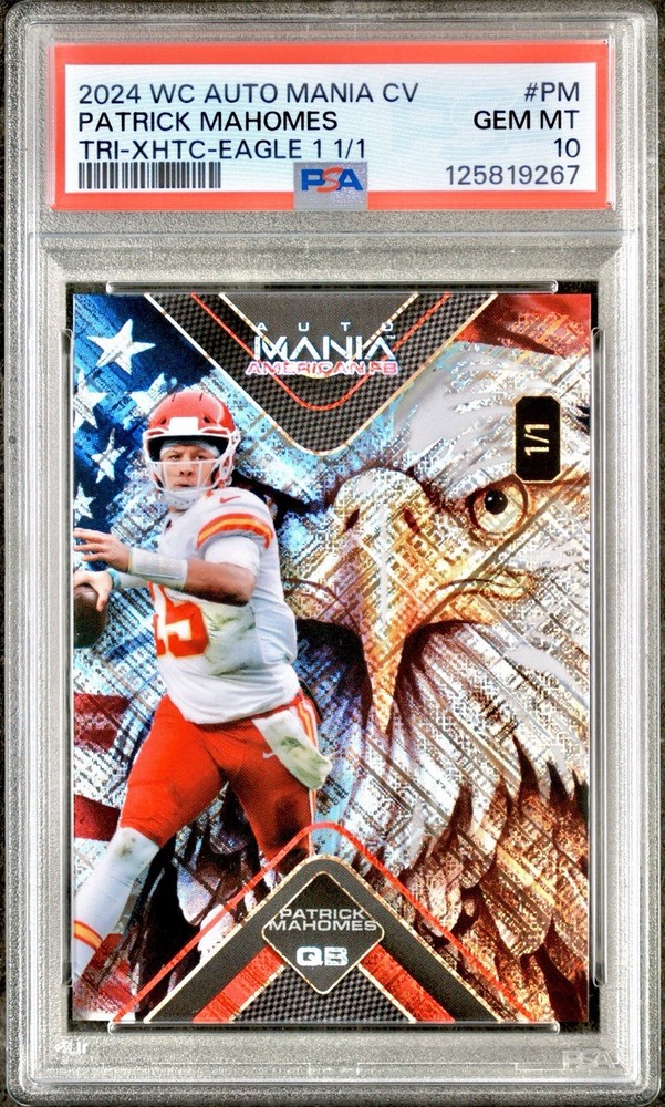 Patrick Mahomes 2024 Wild Card Automania Eagle 1/1 PSA 10 Chiefs