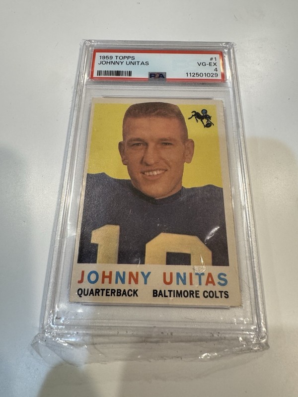 1959 Topps #1 Johnny Unitas PSA 4 view 2