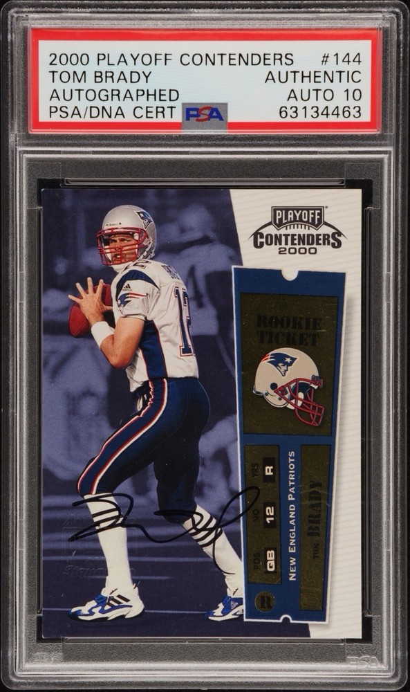 2000 PLAYOFF CONTENDERS #144 TOM BRADY AUTO ROOKIE TICKET AUTHENTIC PSA/DNA 10
