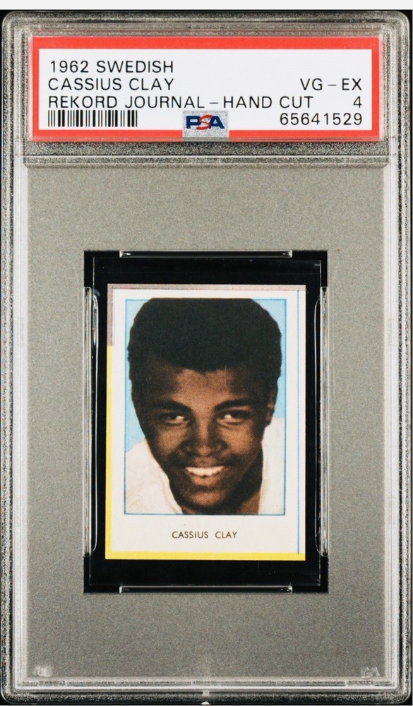 1962 SWEDISH REKORD JOURNAL ROOKIE CARD CASSIUS CLAY MUHAMMAD ALI PSA 4