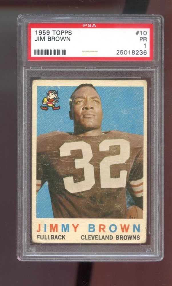 1959 Topps #10 Jimmy Brown Jim Brown PSA 1 Graded Football Card Cleveland Browns