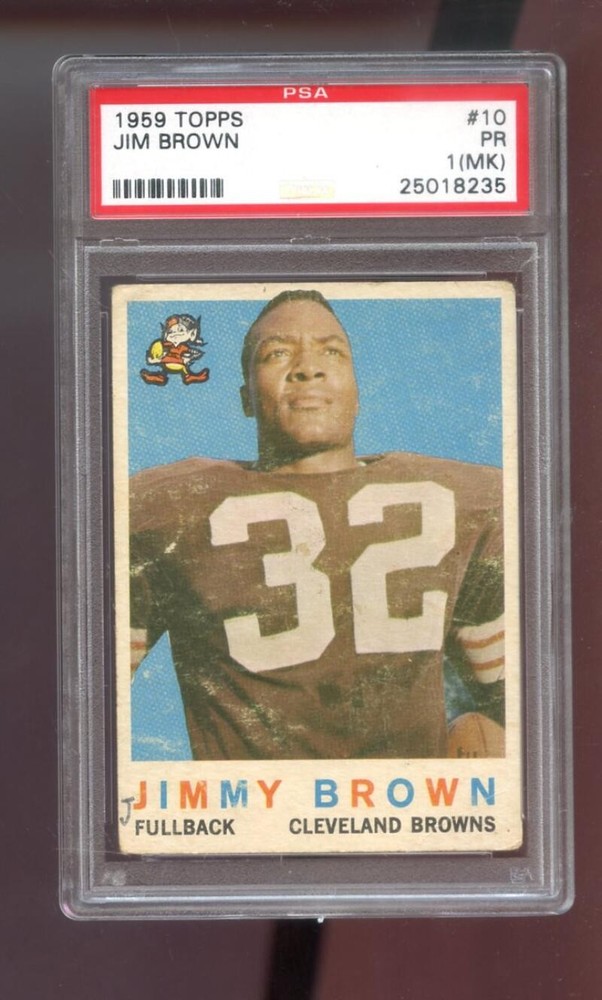 1959 Topps #10 Jimmy Brown Jim Brown PSA 1 (MK) Graded Football Card Cleveland