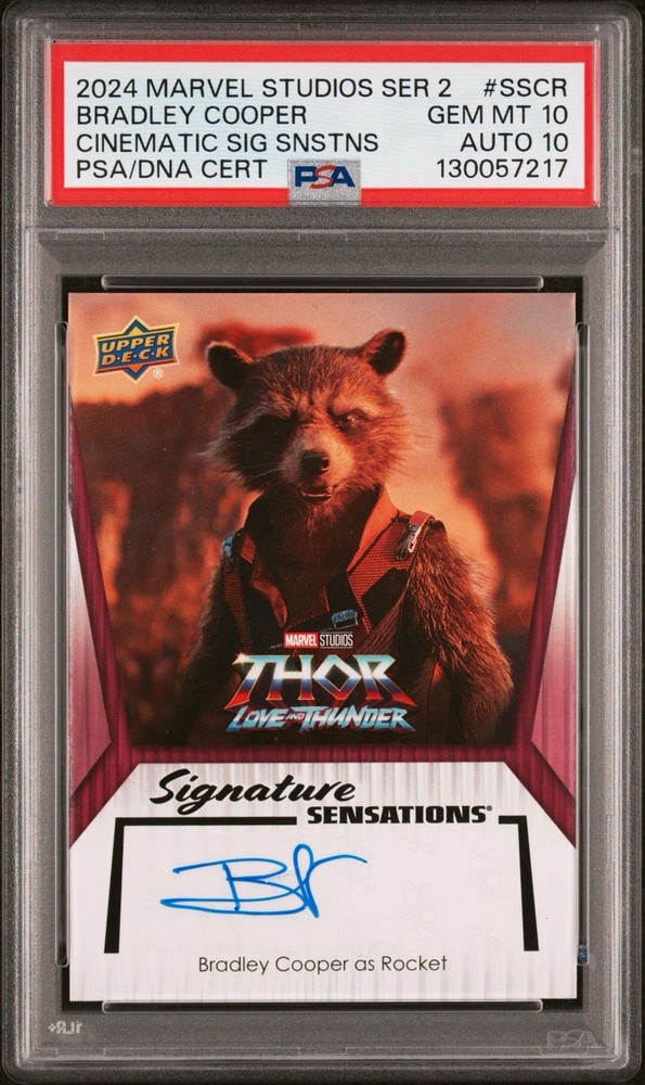 2024 Marvel Studios Series 2 Bradley Cooper Rocket Signature Auto PSA 10 POP 3