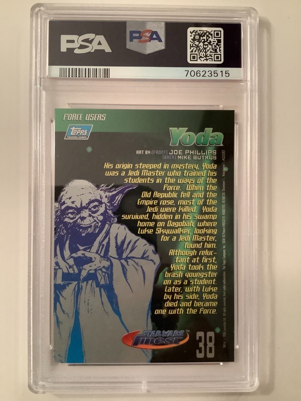 1996 Topps Star Wars Finest #38 Yoda PSA 10 view 2