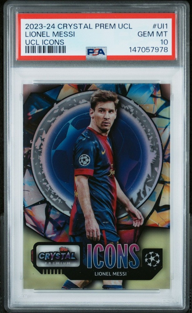 Lionel Messi 2023-24 Topps Crystal Premium UCL Icons PSA 10 #UIL