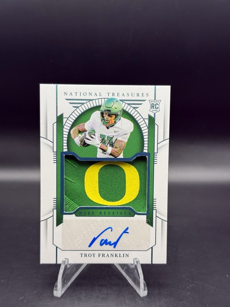 2024 Panini National Treasures Troy Franklin 1/1 🔥 Patch AUTO MEM  Oregon Ducks