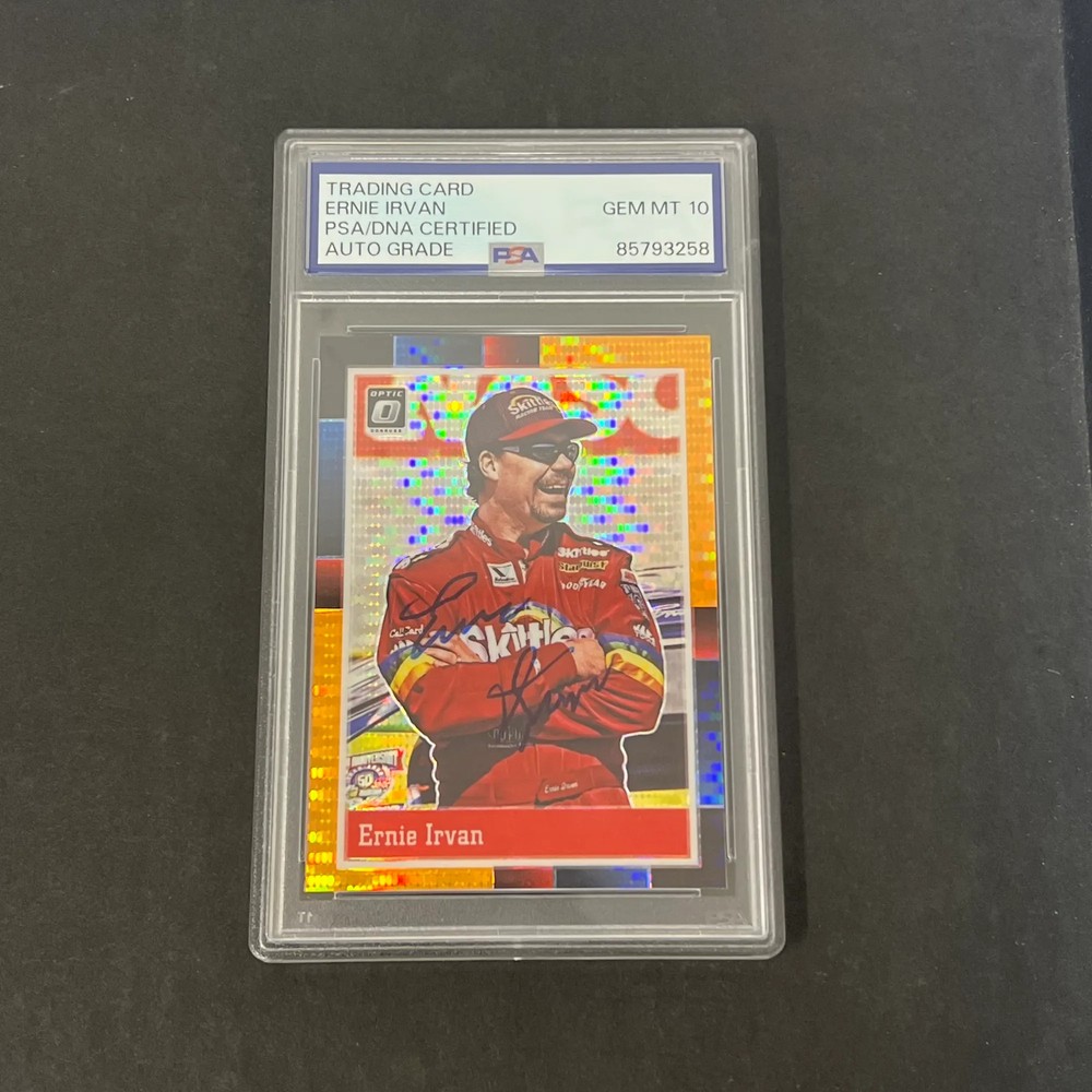 Ernie Irvan 2021 Panini Donruss optic racing#67 Signed Card PSA Auto 10 Autograp