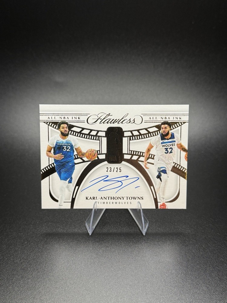 2023-24 FLAWLESS ALL NBA INK #ALL-KAT KARL ANTHONY TOWNS AUTO /25 BLUE INK