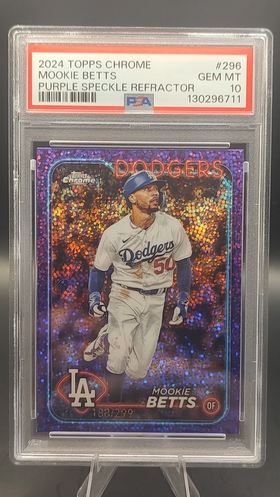 2024 Topps Chrome Mookie Betts purple speckle Refractor!  PSA 10