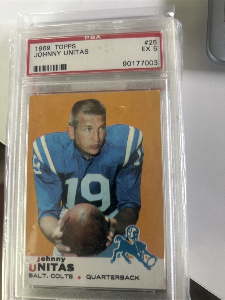 1969 TOPPS FOOTBALL #25 JOHNNY UNITAS PSA 5 EX