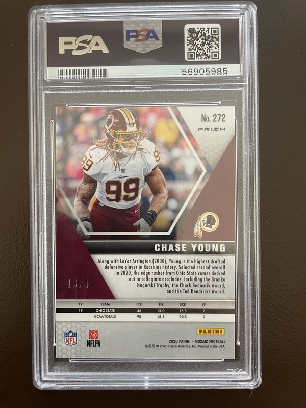 2020 Panini Mosaic Chase Young #272 PSA 10 /49 view 2