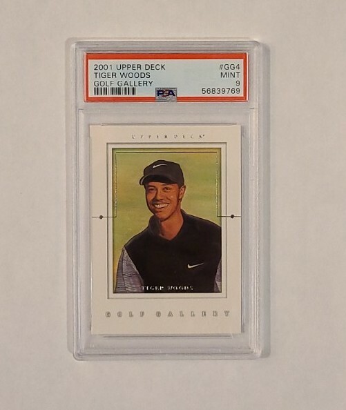 2001 Upper Deck Golf TIGER WOODS #GG4 Golf Gallery Rookie Card PSA 9