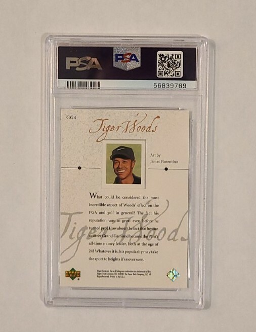 2001 Upper Deck Golf TIGER WOODS #GG4 Golf Gallery Rookie Card PSA 9 view 2