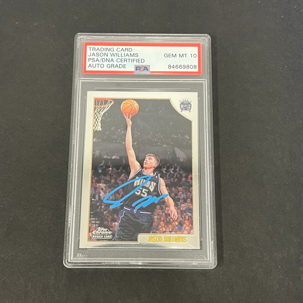 Jason Williams 1999 Topps Chrome Rookie Card#153 Signed Card PSA Auto 10 Auth