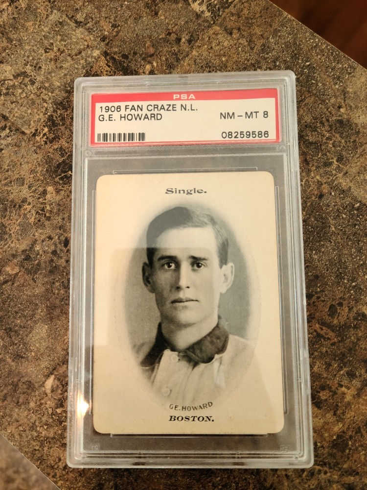1906 Fan Craze N.L. Boston, G.E. Howard PSA 8 NM-MT Vintage Baseball Card