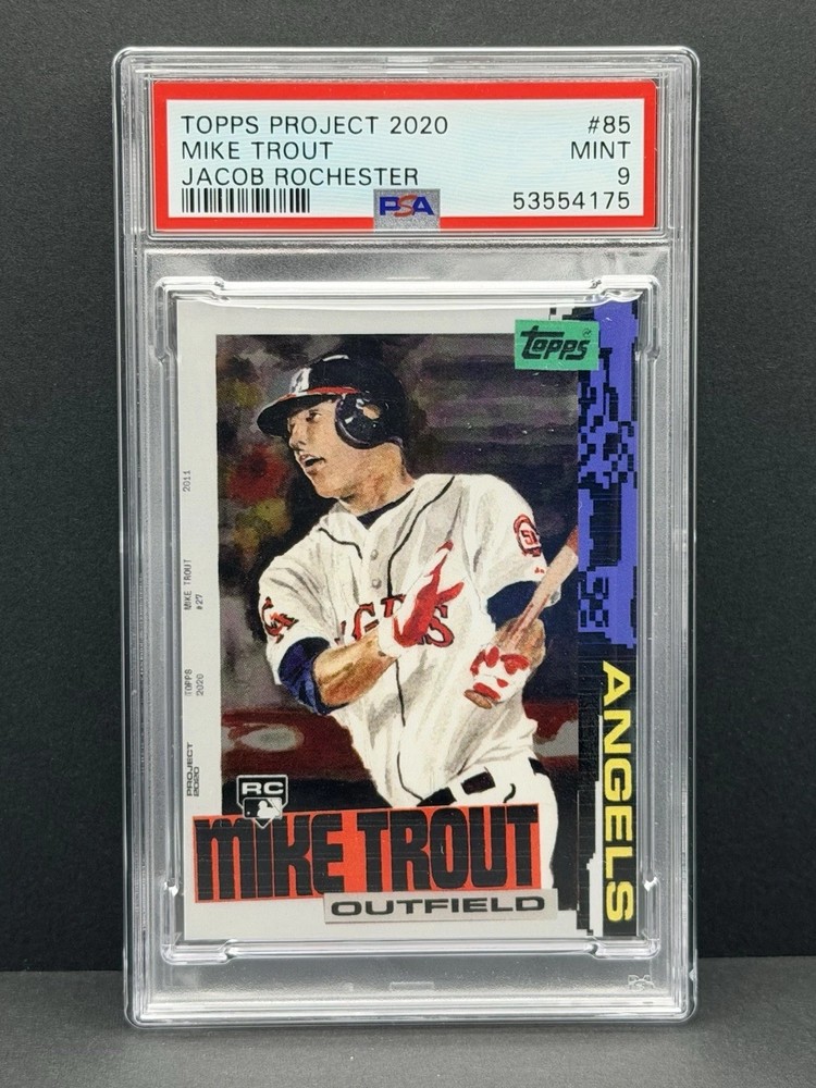 Mike Trout by Jacob Rochester #85 Topps Project 2020 PSA 9 #US175 RC Art