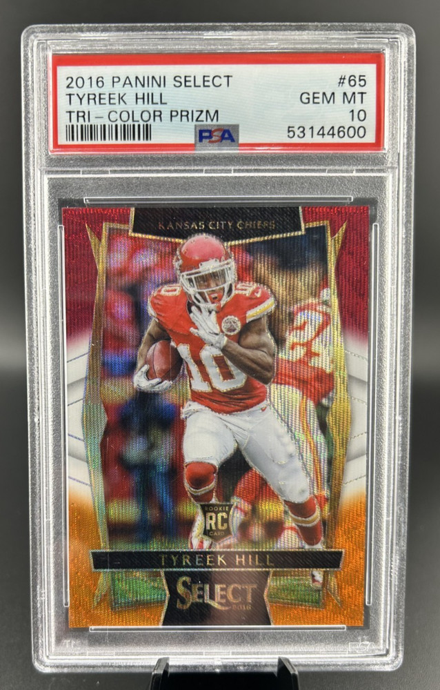 2016 Panini Select #65 TYREEK HILL Rookie RC Tri-Color Prizm PSA 10 GEM MINT