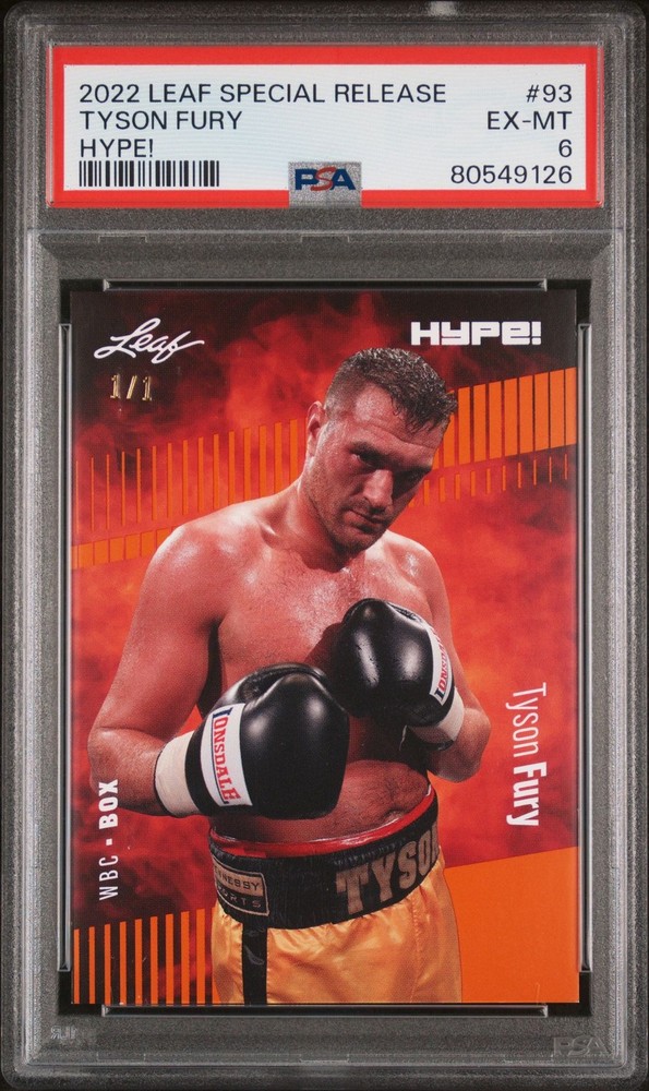 PSA 6 Tyson Fury 2022 Leaf Hype! #93 Orange Masterpiece 1/1 Rare Boxing Card