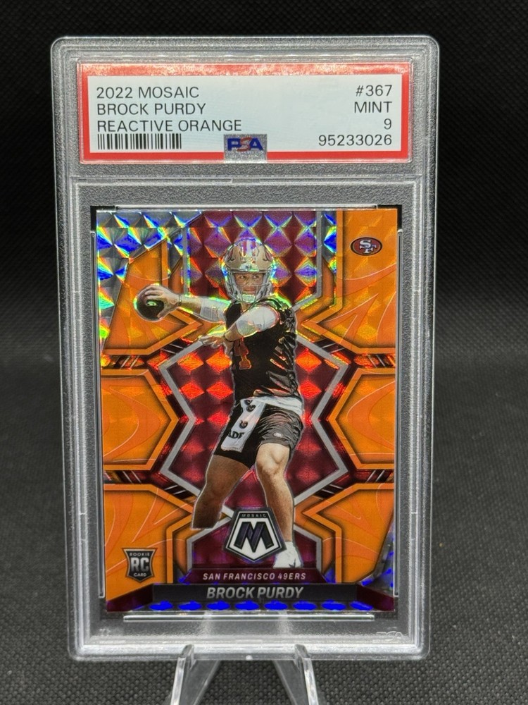 🔥ROOKIE! 2022 Mosaic Reactive Orange Brock Purdy PSA 9🔥