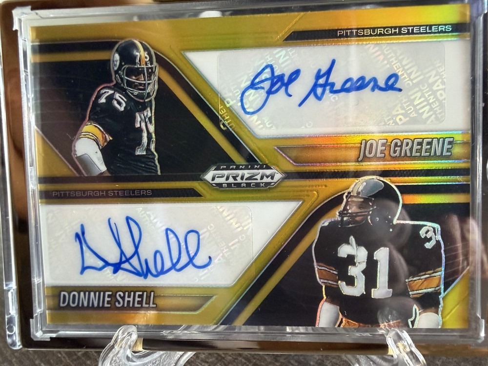 Prizm Black 2025 Gold Dual Auto "Mean" Joe Green, Donnie Shell Steelers 3/10