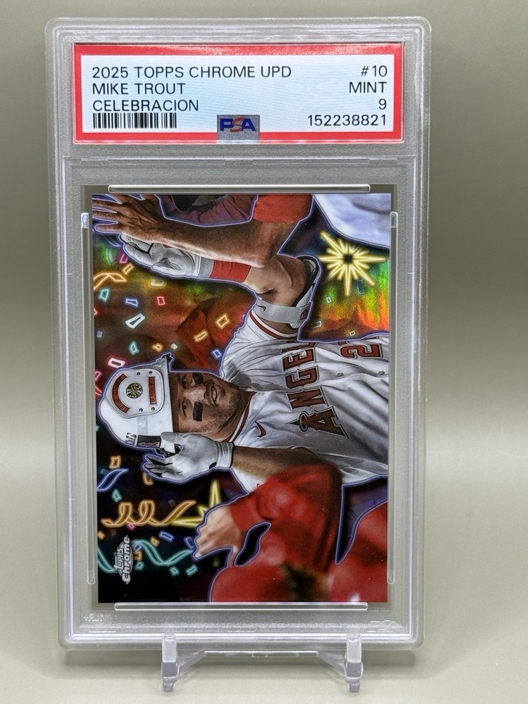 2025 Topps Chrome Update Mike Trout Celebracion PSA 9 Mint