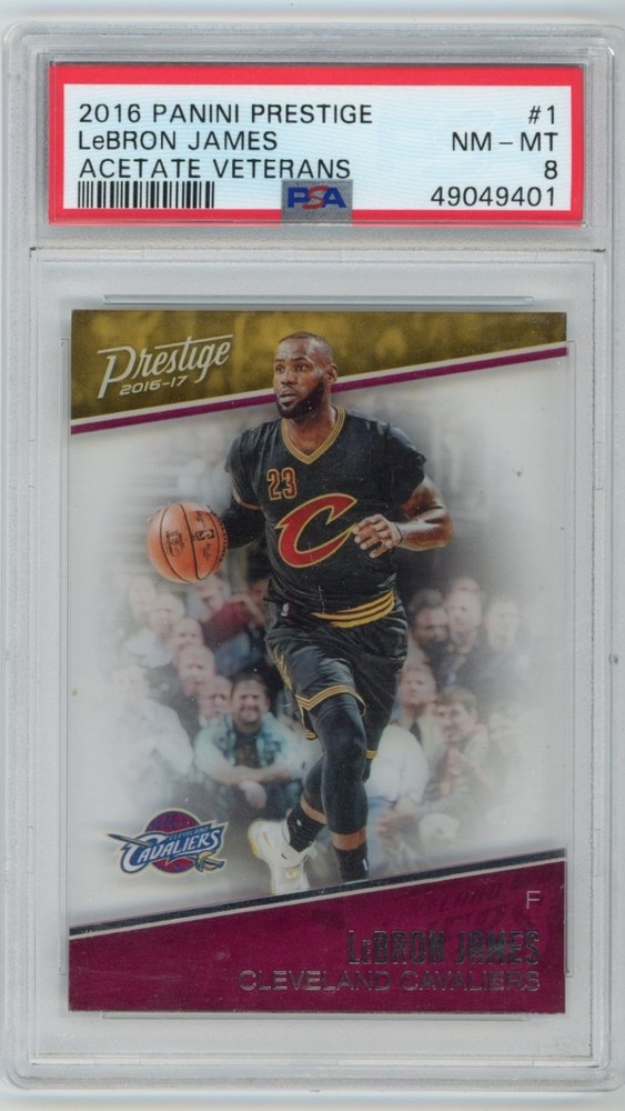 LeBron James 2016-17 Panini Prestige #1 Acetate Veterans PSA 8
