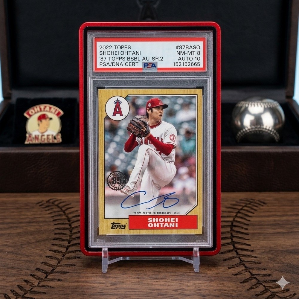 2022 TOPPS 1987 TOPPS BB AUTOS SER 2 #87BASO SHOHEI OHTANI PSA 8 WITH A 10 AUTO