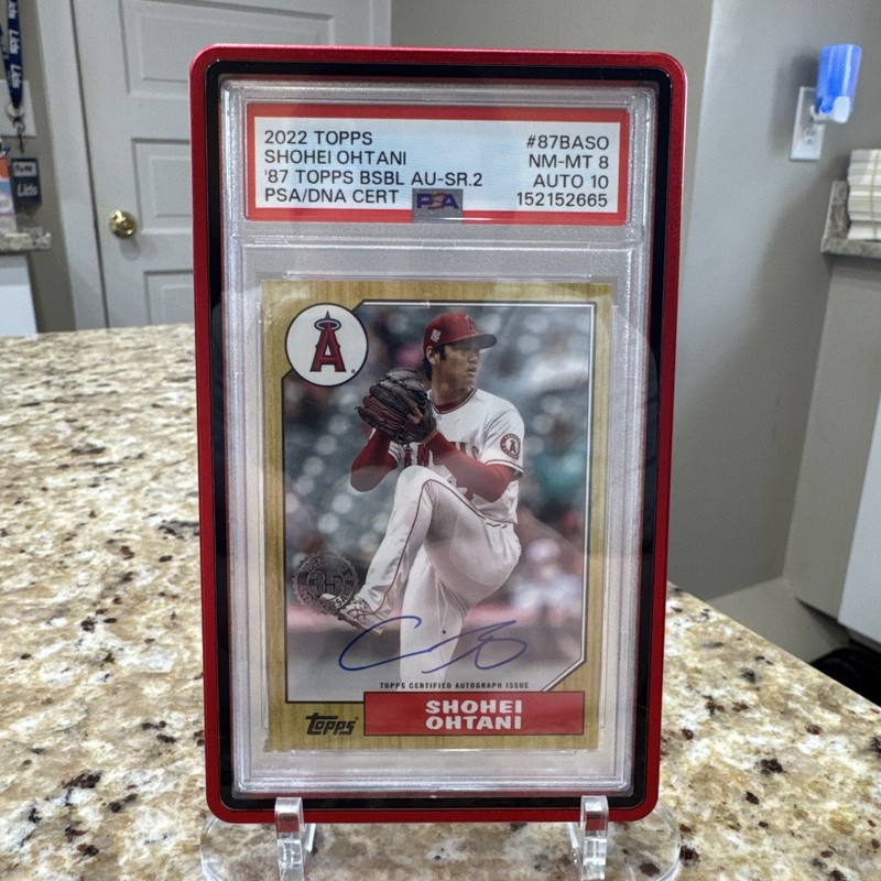 2022 TOPPS 1987 TOPPS BB AUTOS SER 2 #87BASO SHOHEI OHTANI PSA 8 WITH A 10 AUTO view 2