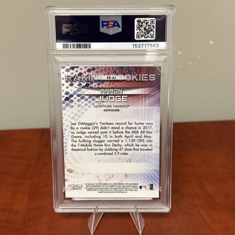 2017 Bowman's Best AARON JUDGE RR-AJ RC Raking Rookies PSA 9 MINT view 2