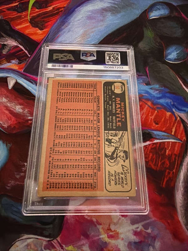 BB - 1966 Topps - #50 - Mickey Mantle  - PSA 4 - VG-EX view 2