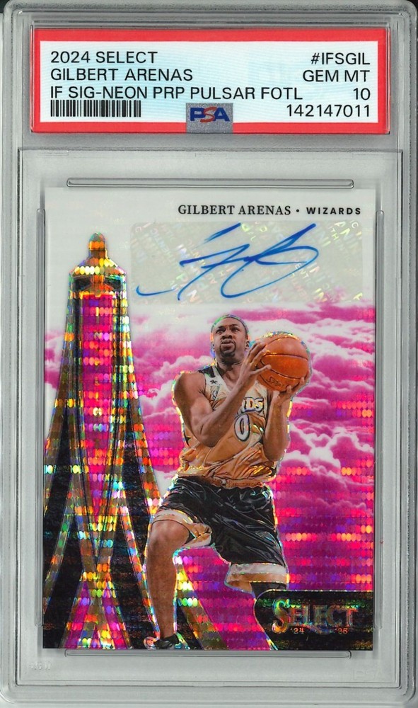 2024 Select Gilbert Arenas Neon Pruple Pulsar /15 #IFSGIL AUTO PSA 10 POP 1