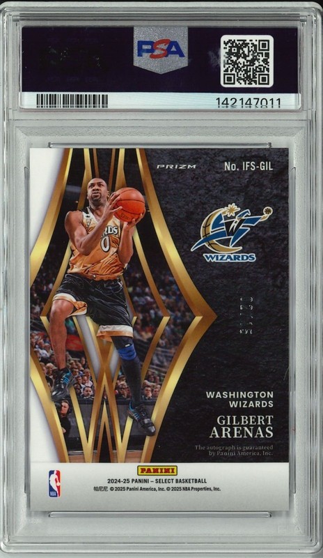 2024 Select Gilbert Arenas Neon Pruple Pulsar /15 #IFSGIL AUTO PSA 10 POP 1 view 2