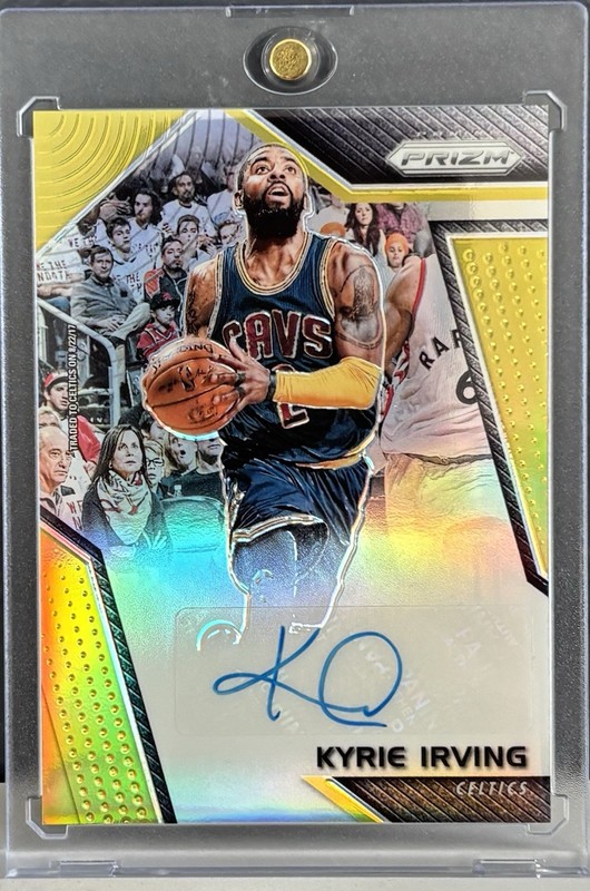 2017-18 Panini Prizm 🥇🔥 Gold Kyrie Irving AUTO Signatures #06/10 SSP! Cavs! view 2