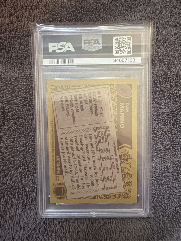 1986 TOPPS #45 DAN MARINO PSA 9 view 2
