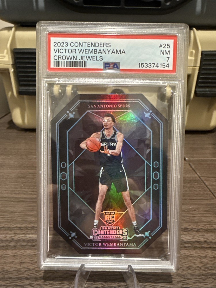 2023-24 Panini Contenders Victor Wembanyama Crown Jewels Rookie Case Hit #25 PSA