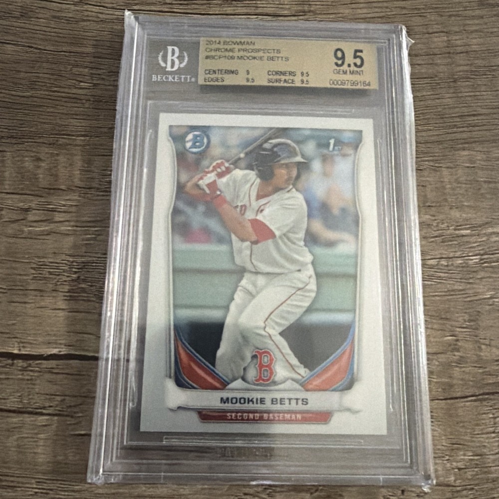 2014 Mookie Betts 1st Bowman Chrome Prospect #BCP109 BGS 9.5 GEM MINT