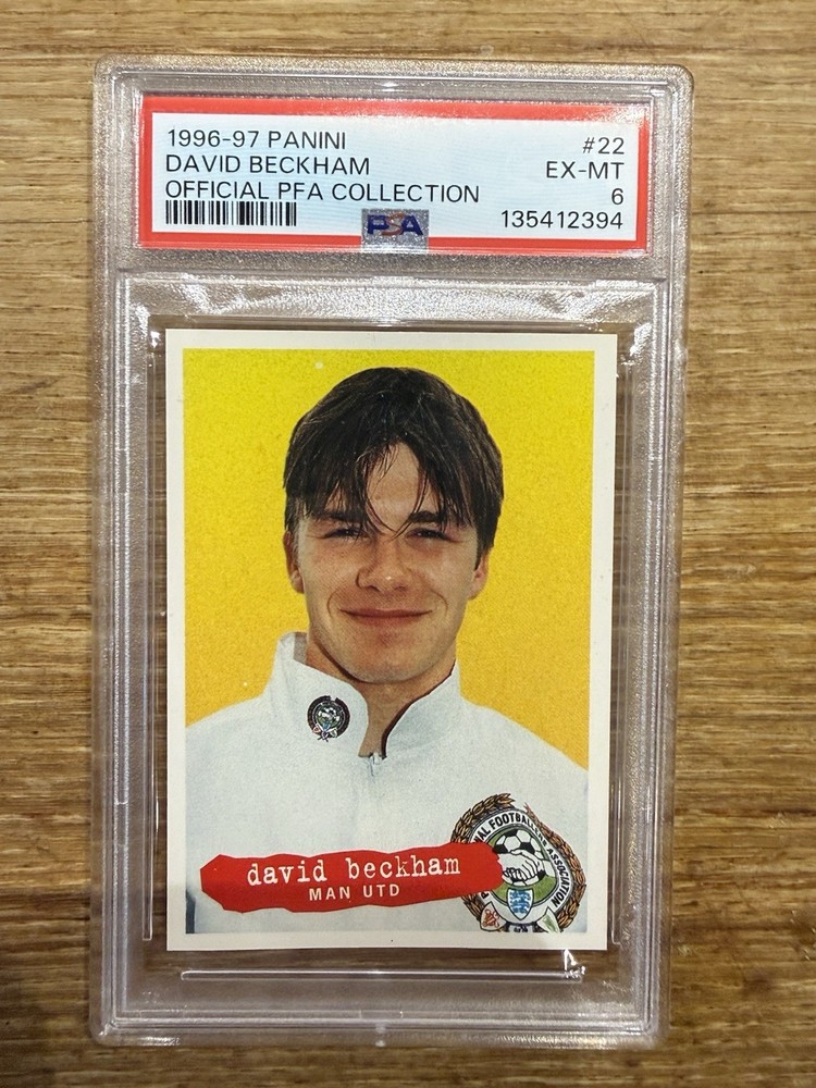 1996-97 David Beckham Panini #22 Official PFA Collection PSA 6