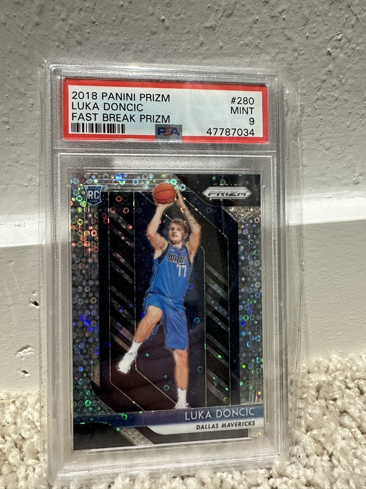Luka Doncic Rookie Card 2018-19 Panini Prizm Fast Break Prizm #280 PSA 9