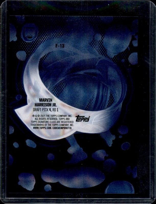 2024 Topps Signature Class Marvin Harrison Jr Fluidity Indigo /175 F-13 view 2