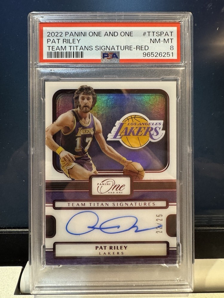 2022 PANINI PAT RILEY ONE AND ONE TEAM TITANS PSA 8 SIGNATURE RED 22/25 AUTO