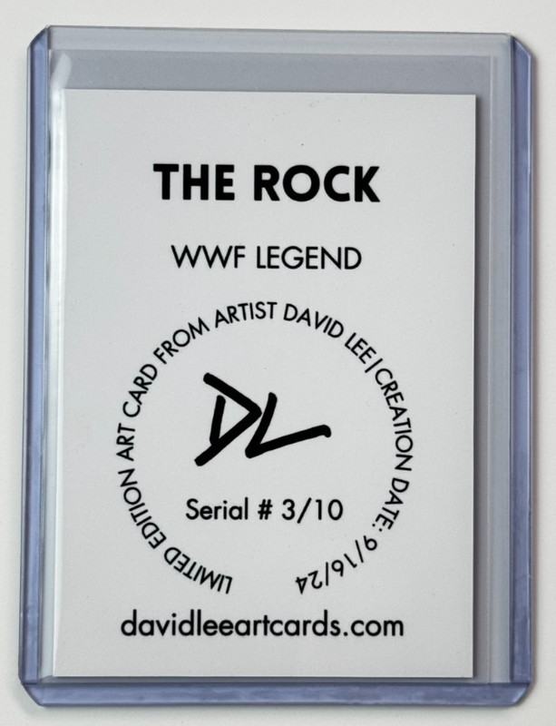 The Rock Limited Edition Artist Signed “WWF Legend” Trading Card 3/10 view 2