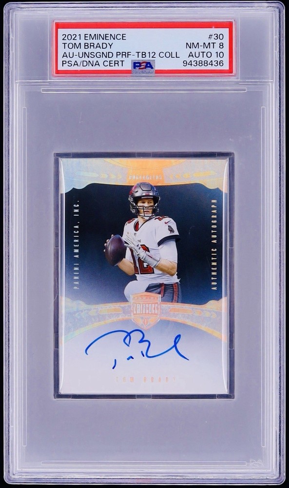 2021 Tom Brady Eminence Silver Auto PSA 8 10 TB12 Collection Autograph Proof #30