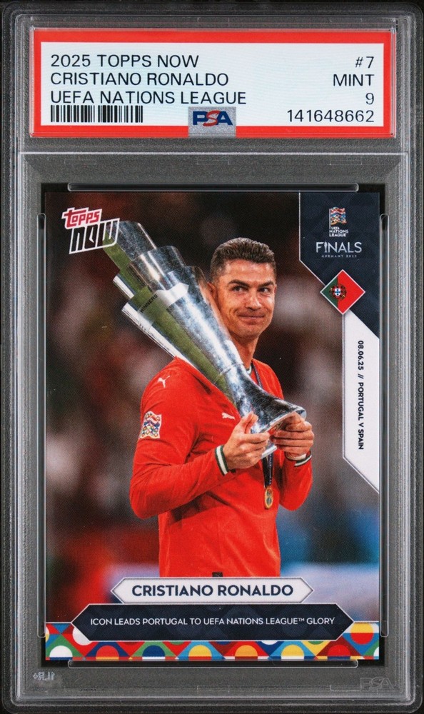2025 Topps Now #7 Cristiano Ronaldo UEFA Nations League Portugal PSA 9