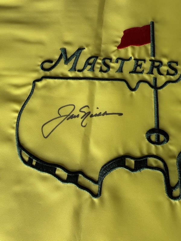 Jack Nicklaus Signed Undated Masters Flag Autographed Augusta National PSA/DNA view 2