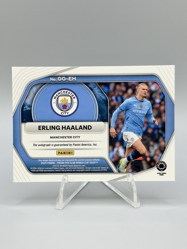 2025 Panini Prizm FIFA Club World Cup ERLING HAALAND Auto Global Graphs #GG-EH view 2