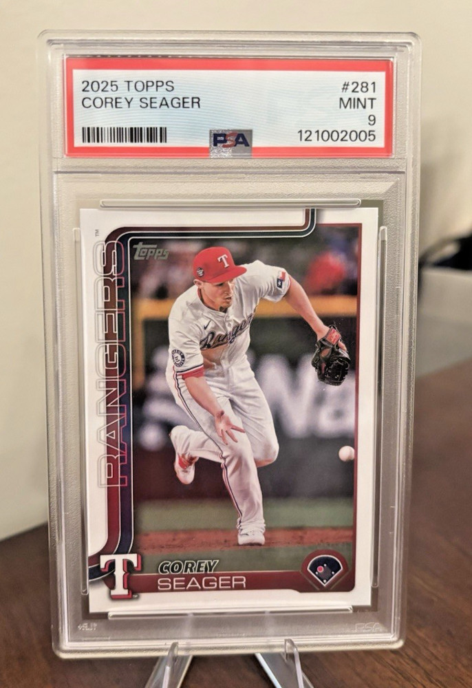 Corey Seager #281 PSA 9 Mint 2025 Topps Series 1 Texas Rangers