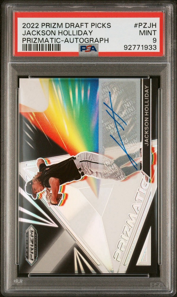 Panini Prizm Draft Picks Prizmatic Rookie Autograph Jackson Holliday PSA 9