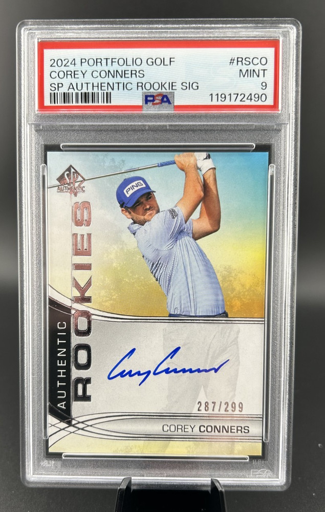2024 UD Portfolio Golf COREY CONNERS Authentic Rookie Auto RC /299 PSA 9 MINT