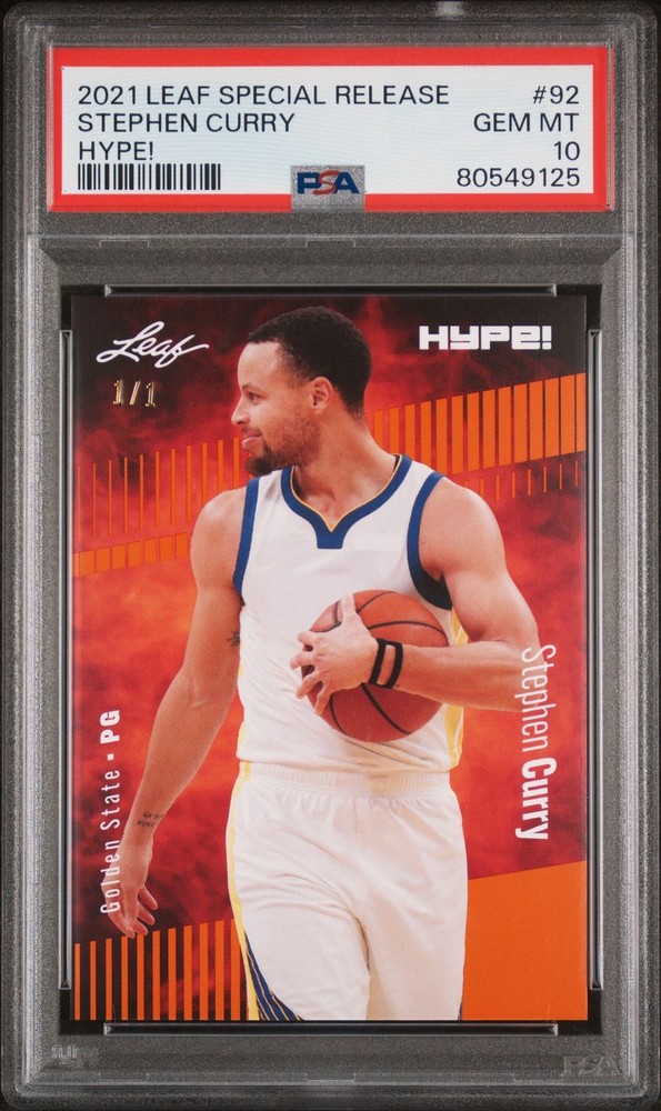 PSA 10 Stephen Curry 2022 Leaf Hype! #92 Orange Masterpiece 1/1 Rare Card